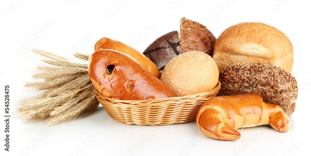 Canvas Prints variety of bread isolated on white