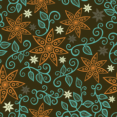 Seamless texture with flowers. Endless floral pattern. Seamless