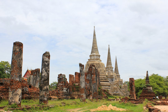 The landscape of ayutthaya city of Thailand, the ancient city