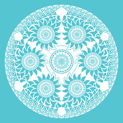 ornamental round lace pattern, circle background with many detai