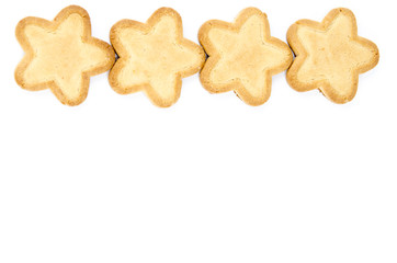 Star shaped biscuit - Isolated on white - Abstract background