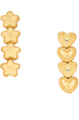 Star and heart shaped biscuits - Isolated on white