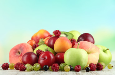 Naklejka na ściany i meble Assortment of juicy fruits,