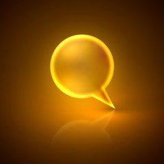 illustration with golden speech bubble