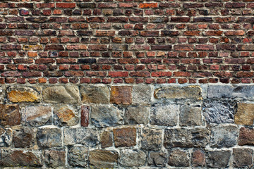 Stone brick wall in horizontal position