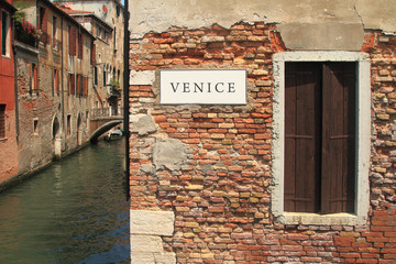 Fototapeta premium Traditional building wall in Venice, Italy