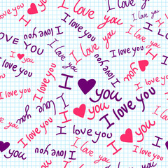 romantic seamless pattern with hearts