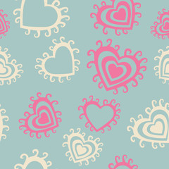 romantic seamless pattern with hearts