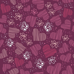 romantic seamless pattern with hearts