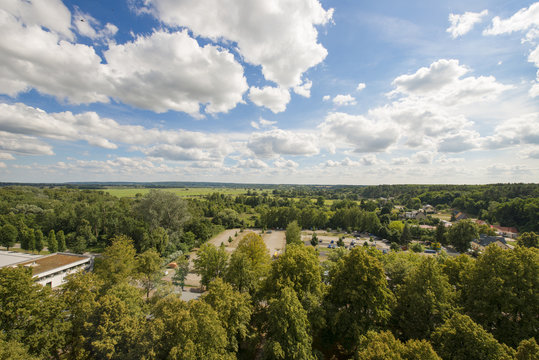 Blick in Oderbruch vom Schiffshebewerk Niederfinow