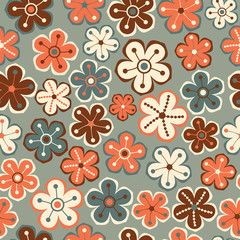 Seamless floral pattern. Flowers texture. Daisy.