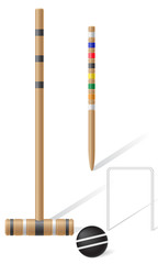equipment for croquet vector illustration