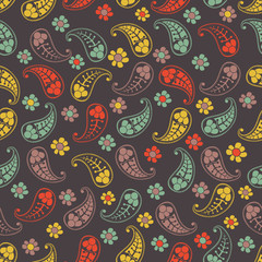 Seamless paisley texture for your design. Endless pattern with p