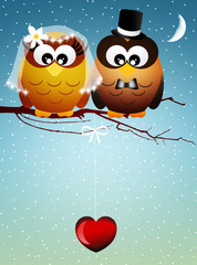 Fototapeta premium Wedding owls