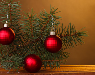 Christmas tree with beautiful New Year's balls