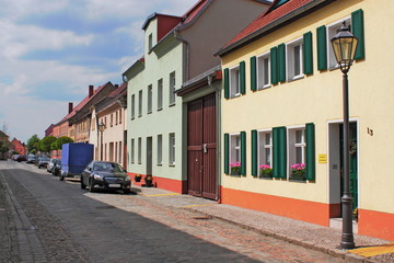 Beelitz, Deutschland - Sanierte Häuserzeile
