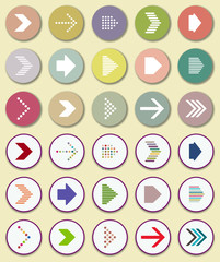 set of colored arrow