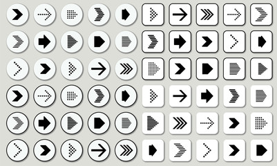 set of black-white arrow