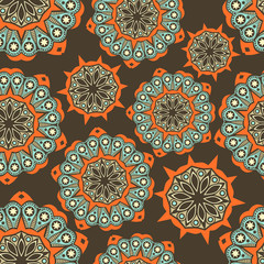 Floral seamless pattern with flowers. Copy square to the side an