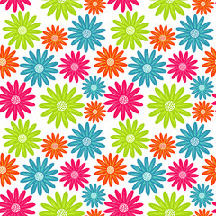 Seamless floral pattern. Flowers texture. Daisy.