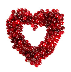 Obraz premium Ripe red cranberries, isolated on white.