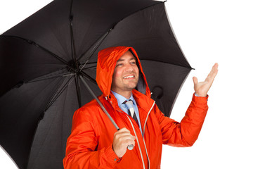 Business mann mit regenschirm