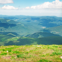 Fototapeta premium Mountain view from the top of Goverli, Carpathians