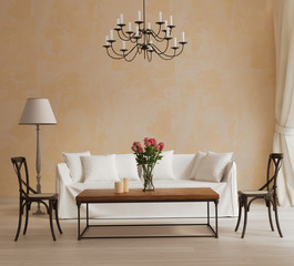 Provence style, romantic interior living room