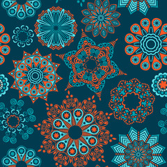 Abstract floral background, summer theme seamless pattern, vecto