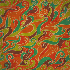 Seamless wave hand-drawn pattern, waves background (seamlessly t