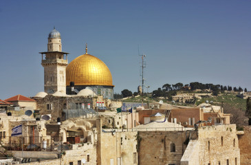 Fototapeta na wymiar Ściana Płaczu, Wzgórze Świątynne w Jerozolimie