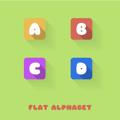 A B C D - Flat Design Button Alphabet