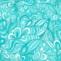 Fototapeta na wymiar colorful seamless abstract hand-drawn pattern, waves background