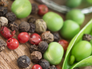 fresh peas on the table