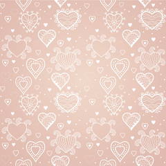 Fototapeta na wymiar romantic seamless pattern with hearts