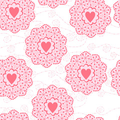 romantic seamless pattern with hearts