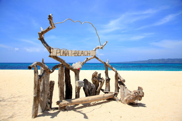 Puka shell beach at Southern part of Boracay island, Philippines