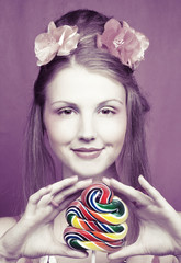 Girl with lollipop