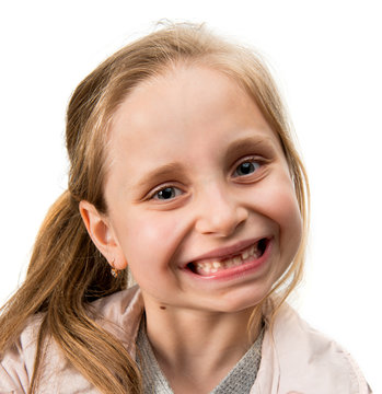 Happy toothless girl