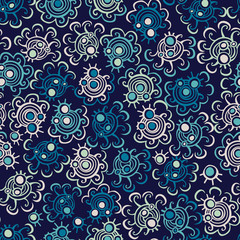 Abstract floral background, summer theme seamless pattern, vecto