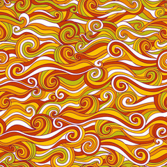 Seamless wave hand-drawn pattern, waves background (seamlessly t