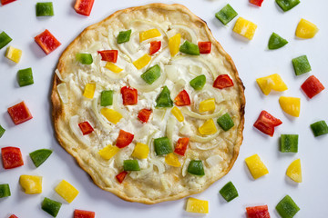 vegetarian flammkuchen isolated
