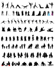 Set of different silhouettes of people 4, vector