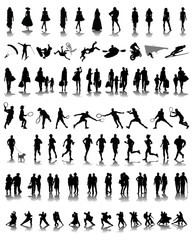 Set of different silhouettes of people 1, vector