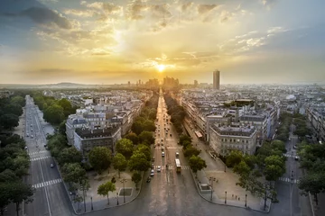 Fotobehang Vanaf de top van de Arc de Triomphe Parijs © PUNTOSTUDIOFOTO Lda