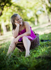 Fototapeta premium Happy little girl