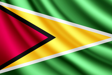 Waving flag of Guyana, vector