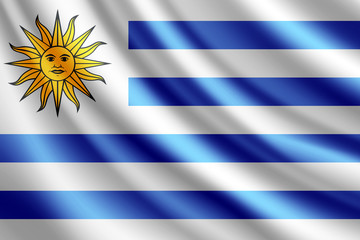 Obraz premium Waving flag of Uruguay, vector