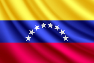 Obraz na płótnie Canvas Waving flag of Venezuela, vector