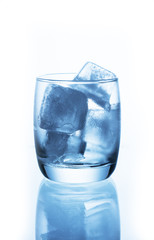 Ice cubes in  empty glass